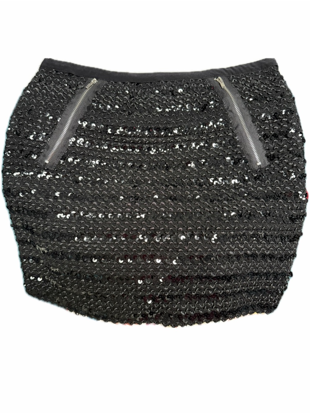 Black Sequin Mini Skirt - Women's Sparkle  mini Skirt